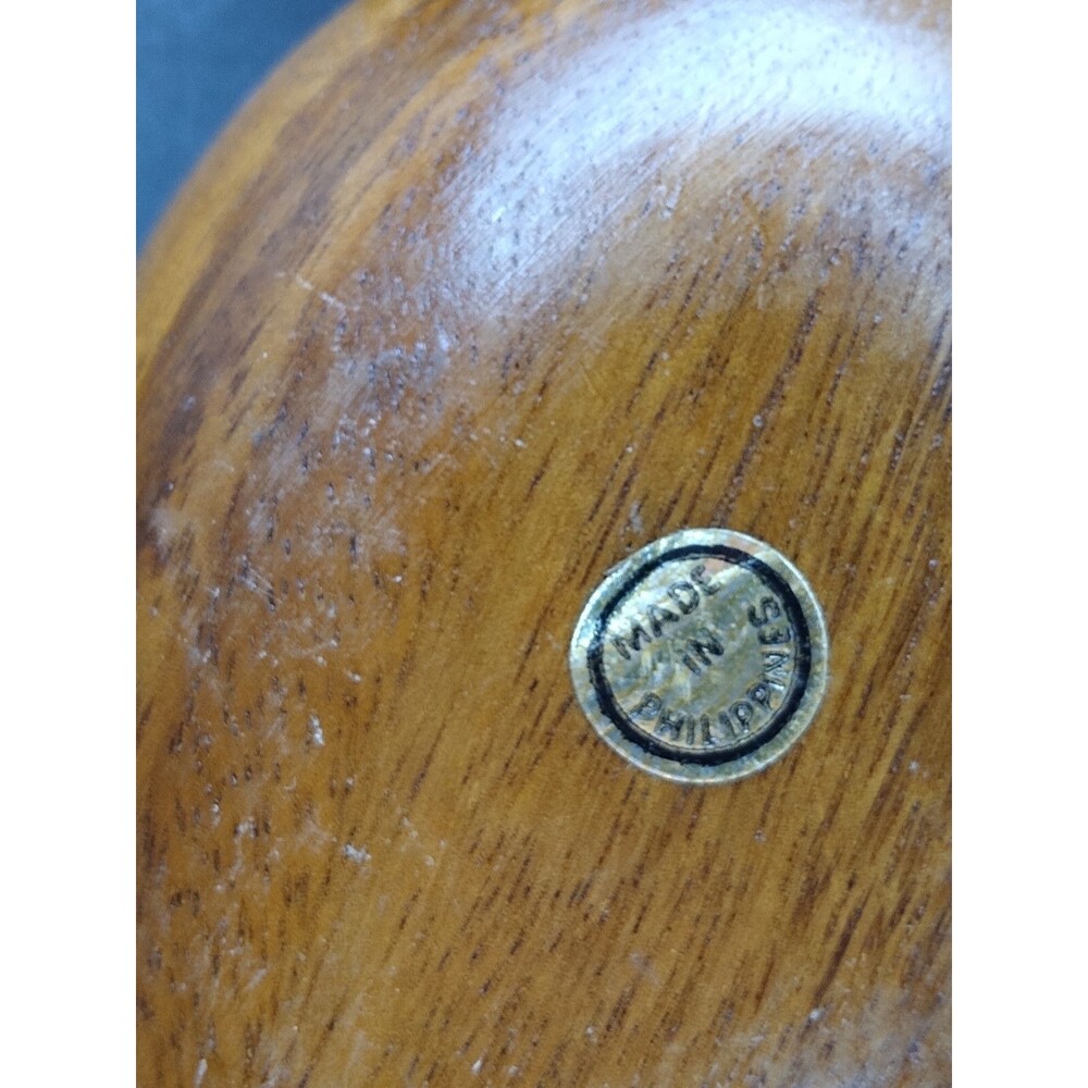 Vintage Wood Bowl Set Pod and Pineapple Shape w Spoon Phillipines MCM Alii Woods - Picture 8 of 12